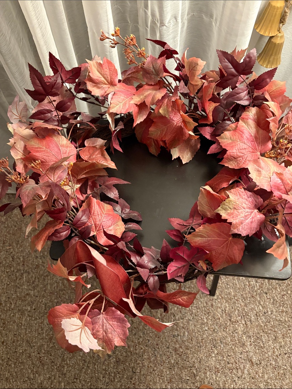 Threshold Autumn Red and Burgundy Faux Maple Leaf Wreath